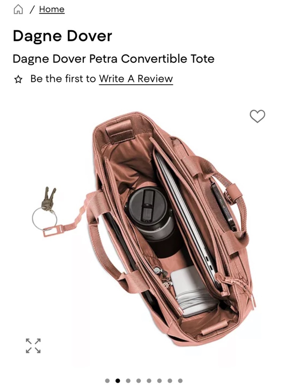 NWT! Dagne Dover Petra Convertible Tote in Warm Dust - Picture 2 of 15